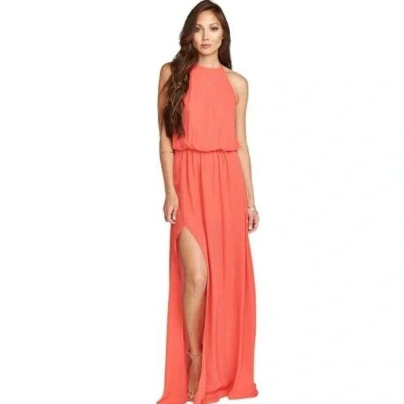 Show Me Your Mumu Heather Halter Maxi Coral Dress.  SZ XS - Picture 1 of 4